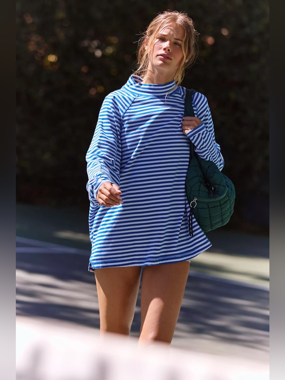 NWOT! FP Free People Movement Restoration Yarn Dye Stripe Layer Sz Medium
